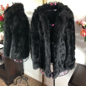 Black Faux Fur Coat